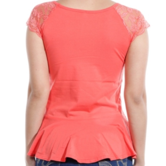 Peach Flare Peplum Top - Picture 3 of 3